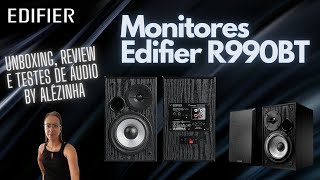 MONITORES EDIFIER R990BT  UNBOXING REVIEW E TESTES DE ÁUDIO BY ALÊZINHA [upl. by Onibas]