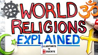 World Religions Explained Christianity Islam Hinduism Buddhism Sikhism Judaism Baháí Taoism Jainism [upl. by Kcerred]