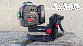 Parkside Performance 3x360 Cross Laser Level PKLLP 3360 A1 [upl. by Docile]