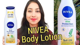 NIVEA BODY LOTION ALOE PROTECTION SPF 15 REVIEW NIVEA BODY LOTION [upl. by Haelhsa]