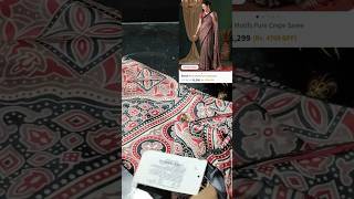 Anouk Ethnic Motif pure Crepe Sharee Myntra sharee rivew unboxing myntra myntrahaul [upl. by Gahl]