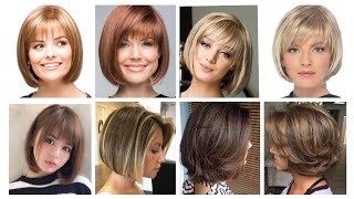 Top Trendy Short Bob Haircuts With Curtain Bangs For Women 2023 Short Hair Hairstyles Viral Images [upl. by Egrog]