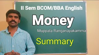 Money  Muppala Ranganayakamma  Summary II SEM BCOMBBA English  english trending summary [upl. by Idnic715]