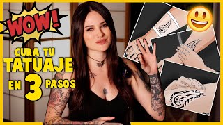 los 3 PASOS para CUIDAR un TATUAJE NUEVO y que cure PERFECTO😍 [upl. by Carothers]