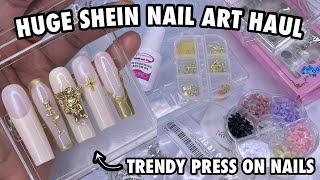 SHEIN Nail Haul  Affordable Nail Art Supplies  Trendy Press On Nails That Look Like Acrylic [upl. by Annaehs]