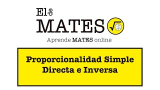 Proporcionalidad Simple Directa E Inversa 1 ESO 2 ESO [upl. by Frick182]