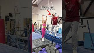 The Rybka Twins learn a high bar dismount 😂 ​⁠TheRybkaTwins gymnastics sports fail olympics [upl. by Melvina]