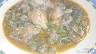 Okra and chickenGombo et poulet Congolese Dongo dongo na Soso [upl. by Geesey]