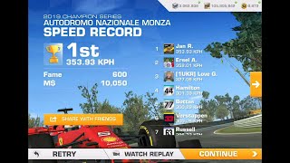 Speed Record 35399 Kph Monza GP Ferrari SF90 2019 Series [upl. by Cart]