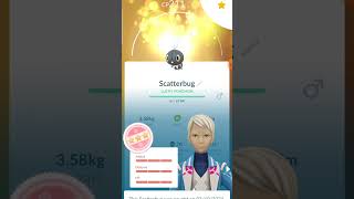 I JUST GOT A LUCKY HUNDO SCATTERBUG IN POKEMON GO pokemongameplay pokemon vivillon vivillion [upl. by Chud]