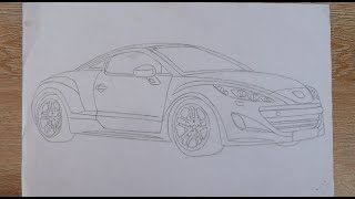 How to draw peugeot RCZ car [upl. by Eibot467]