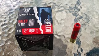 Cheddite 410 Defense 14 Ounce Slug 1600 FPS  Breakdown [upl. by Dionne]