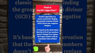 What is Euclid Algorithm Examplealgorithm algo eucliddivisionalgorithm euclidsalgorithm [upl. by Grobe]