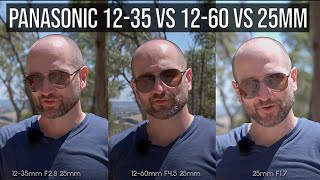 Panasonic 1235mm f28 vs 1260mm f3556 vs 25mm f17 Lens Comparison [upl. by Nohsid]