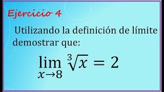 Demostración de límite por definición Ejercicio 4 [upl. by Nej]