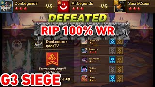 G3 Siege  DonLegendz vs Af Legends vs Sacre Coeur  summonerswar [upl. by Vitalis]