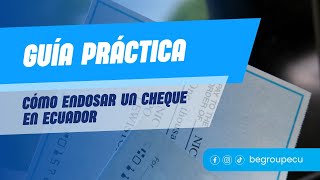 APRENDE A ENDOSAR UN CHEQUE EN ECUADOR [upl. by Deckert322]