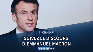 🔴Guerre en Ukraine Emmanuel Macron sexprime quotla Russie est lagresseurquot discours intégral [upl. by Boulanger975]