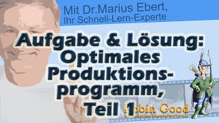 Prüfungsaufgabe und Lösung Optimales Produktionsprogramm Teil 1 [upl. by Murtagh]