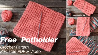 Make This Easy Cotton Crunch Potholder Crochet Pattern [upl. by Brigitta125]