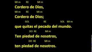 CANTOS PARA MISA  CORDERO DE DIOS 1  ACORDES Y LETRA [upl. by Clemmie257]