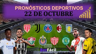 ✅⚽ PRONOSTICOS DEPORTIVOS MARTES 22 DE OCTUBRE  MINEIRO RIVER PLATE  CHAMPIONS LEAGUE [upl. by Dygall]