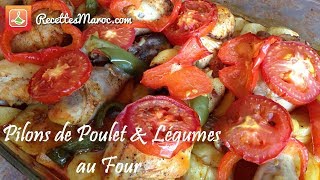 Recette Pilons de Poulet amp Légumes au Four [upl. by Burchett]