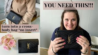 YSL SAINT LAURENT MONOGRAM CLUTCH REVIEW MUSTHAVE  WHAT FITS HOW TO WEAR CROSSBODY [upl. by Kikelia756]