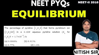 The percentage of pyridine C5H5N that forms pyridinium ion C5H5NH in a 010M aqueous pyridine [upl. by Lewej]