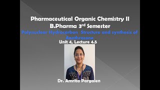 Polynuclear Hydrocarbons Structure and synthesis of Anthracene L45Unit4POC2BPharma3 Sem [upl. by Noach186]