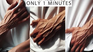 get Veiny hands amp Forearms  SUPER WAY in 1 Min at Home [upl. by Neille]