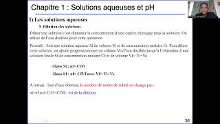 Chimie TleD Solutions aqueuses et pH [upl. by Eerot]