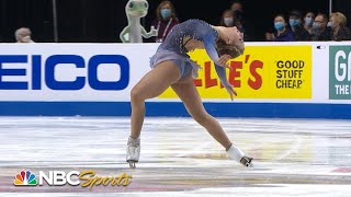 Amber Glenn performs gorgeous free skate  Skate America  NBC Sports [upl. by Whorton118]