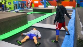 WWE MOVES AT THE TRAMPOLINE PARK [upl. by Wiggins]