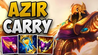 INSANE AZIR SOLO CARRY IN HIGH CHALLENGER  CHALLENGER AZIR MID GAMEPLAY  Patch 147 S14 [upl. by Silrac]