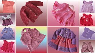 Baby Girl Cardigan And FROCKS Knitting Tutorial [upl. by Aterg]