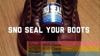 HowTo Waterproof Red Wing 8138 Heritage Boots with Sno Seal [upl. by Tenay]