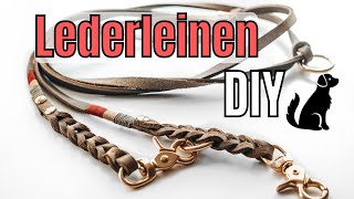 DIY HUNDE LEDERLEINE MIT FLECHTUNG TAKELUNG für den HUND  frauchensliebling [upl. by Brebner]