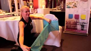 how to tie satin cravat sash on back of chair [upl. by Monaco899]