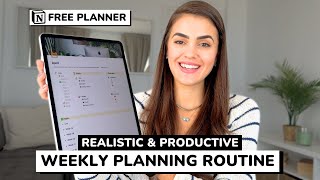 My Weekly Planning Routine to Create Work Life Balance  Free Notion Planner Template [upl. by Elinad]