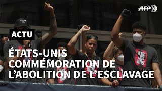 Manifestations aux EtatsUnis pour commémorer la fin de lesclavage  AFP [upl. by Pentha43]