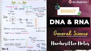 DNA amp RNA  Biology  General Science  Lec6  Handwritten notes  An Aspirant [upl. by Raul]