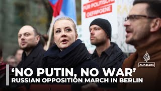 Russian oppositioninexile march against Putin in Berlin [upl. by Dnana22]