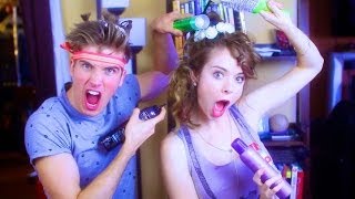 ♥︎ Blindfolded Hair Styling Challenge w Joey Graceffa [upl. by Hennahane563]