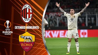 AC Milan vs Roma Extended Highlights  UEL QuarterFinals 1st Leg  CBS Sports Golazo [upl. by Annawad821]