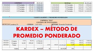 KARDEX Método Promedio Ponderado ll Parte 1 [upl. by Hoisch]