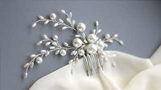 DIY pearl bridal hair comb that is selling like crazyEarn from homequot500 a week🤩💵💵 [upl. by Aihsel670]