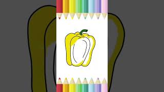 how to draw capsicum 🫑 cute and easy drawing ideas cute and beautiful drawing funny drawing easy [upl. by Bohs99]