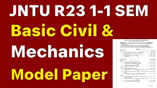 basic civil and mechanics important model paper bcm r23 bcme [upl. by Nahtnoj601]