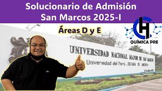 Admisión San Marcos 2025I  Solucionario Áreas D y E [upl. by Atinoj]